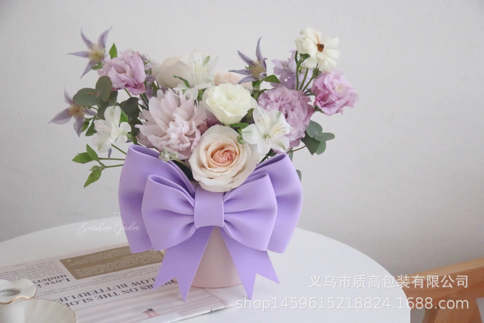 花束成品eva蝴蝶结礼物包装资材抱抱桶装饰礼盒情人节花艺材料