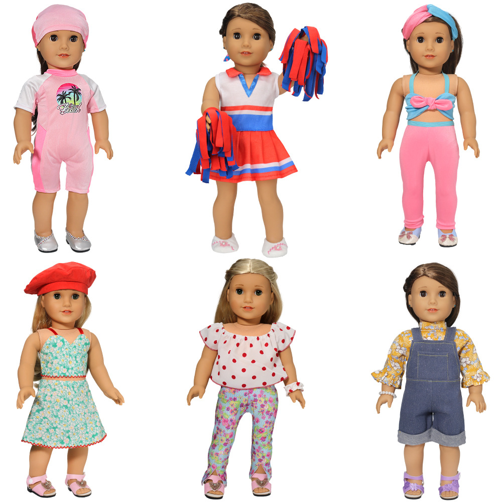 跨境批发18寸娃衣套装美国女孩娃娃夏芙公仔换装配饰儿童装扮玩具