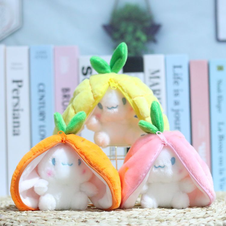 cartoon radish bunny pendant cute plush toy doll schoolbag ornaments doll keychain doll wholesale