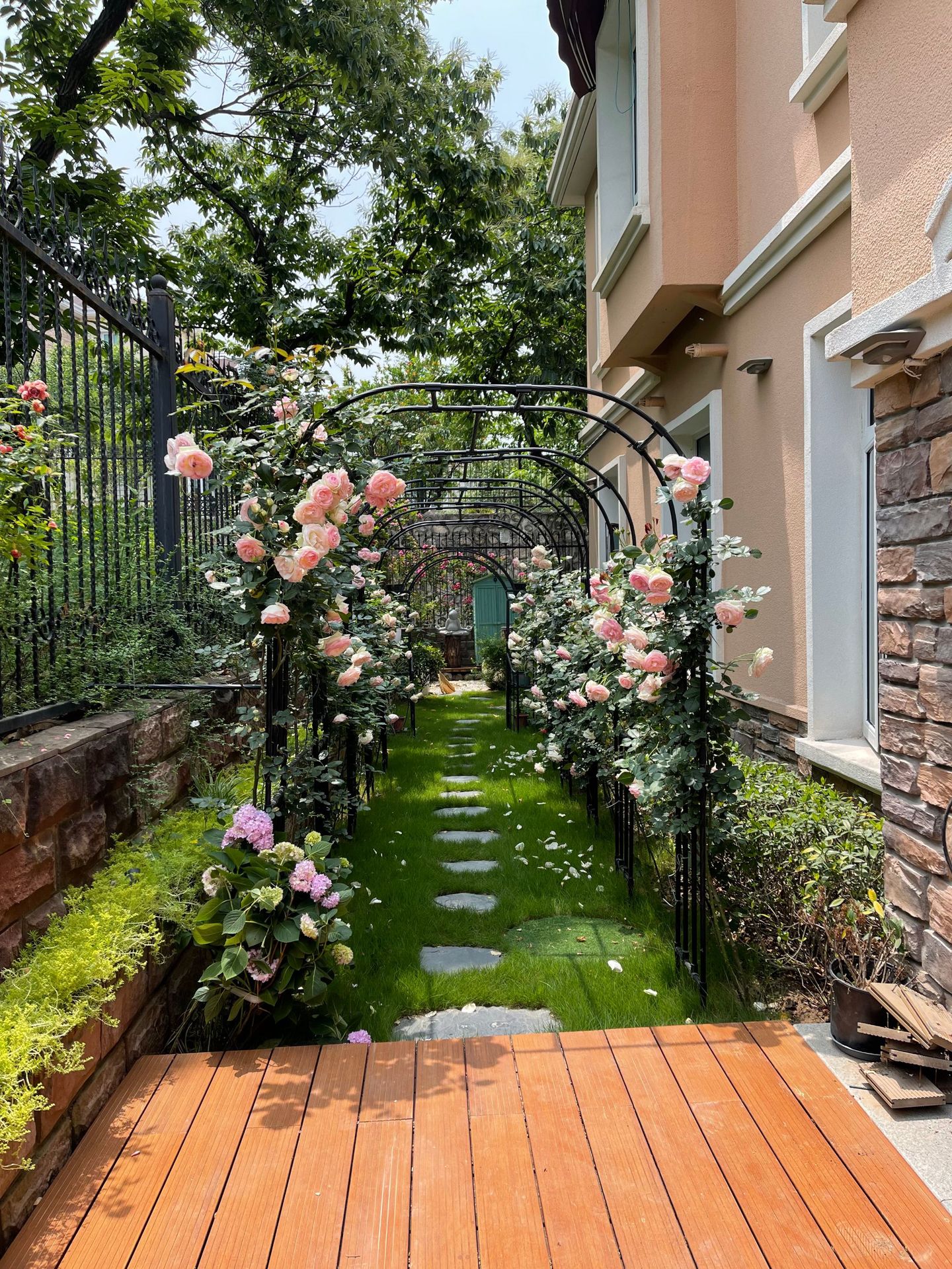 拱门花架爬藤铁艺花园攀爬支架月季庭院藤架户外架子支撑杆葡萄架