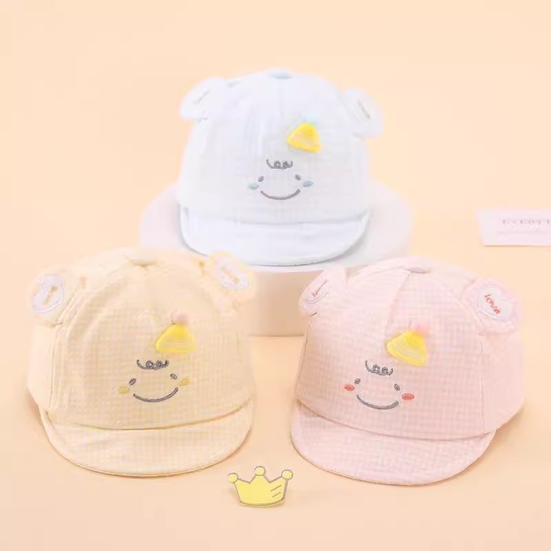 0-6 months spring new baby hat spring and autumn thin sunshade baby peaked cap 3 cute summer sun protection hat