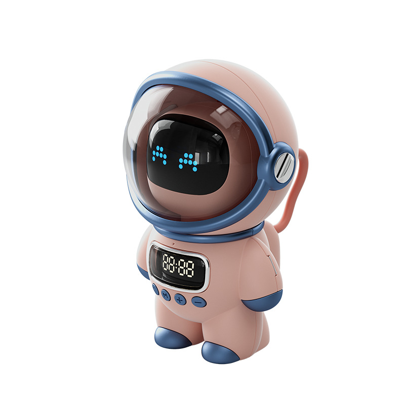2023 New Bluetooth Smart AI Interactive Audio Clock Alarm Clock Plug Memory Insulation Displacement Connection Computer Speaker Creative Gift