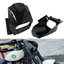摩托车改装大灯整流罩猪头罩适用于哈雷肥霸摩托车前挡风罩