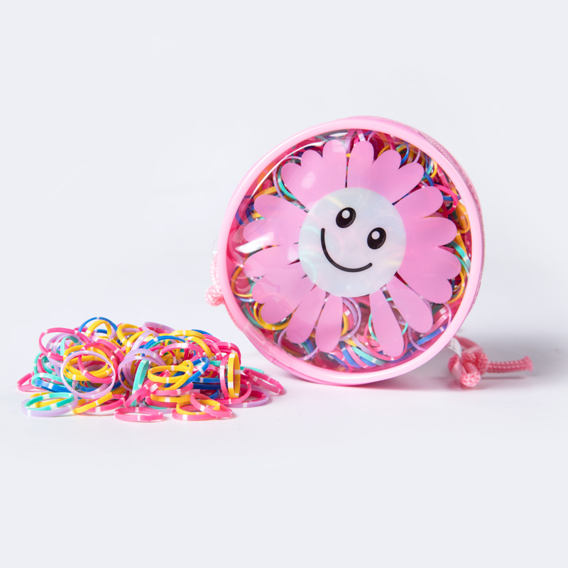 Cute Daisy Small Sling Packaging Strong Pull Constantly Thickened Small Rubber Band Children's Disposable Hair Bands and Black Rubber Bands