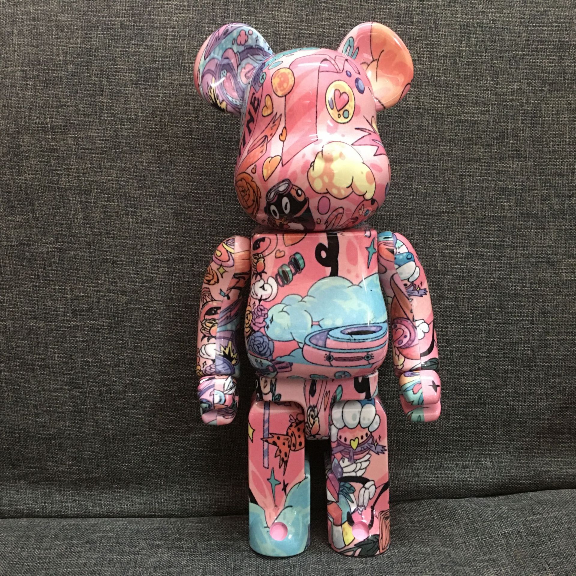 bearbrick情人节摆件暴力熊公仔积木熊关节响送女友男友彩盒400%