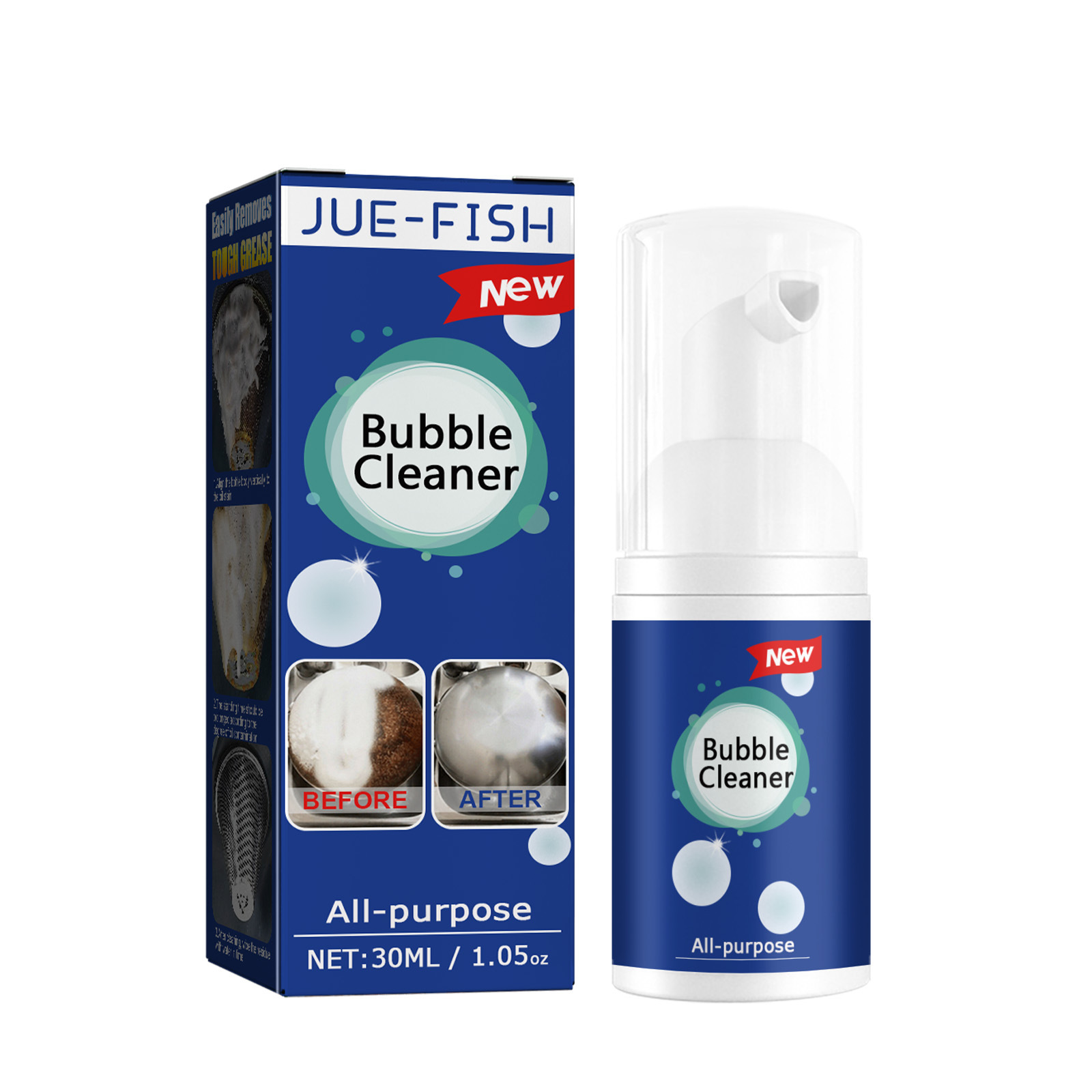 Jue-Fish Oil Stain Foamed Cleaner Kitchen Stove Range Hood Multi-Purpose Heavy Oil Stain Foamed Cleaner