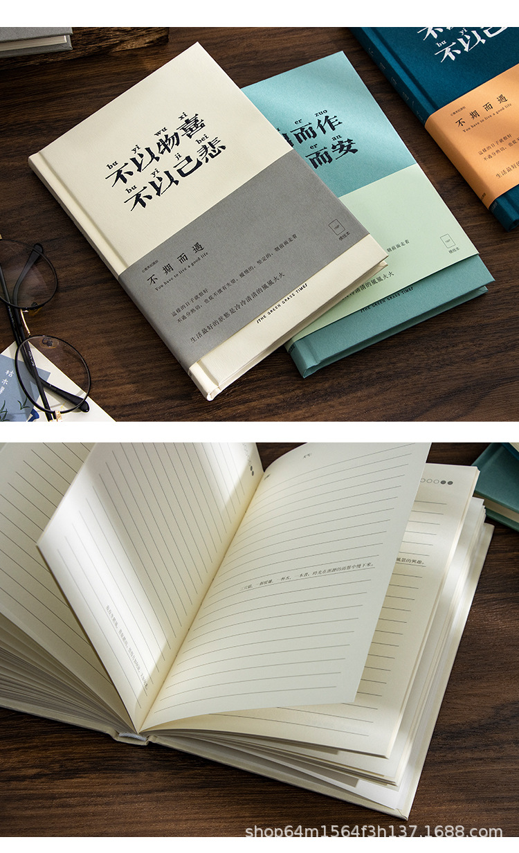 青禾纪不期而遇日记本全横线文艺精致学生摘抄本治愈系文案记事本