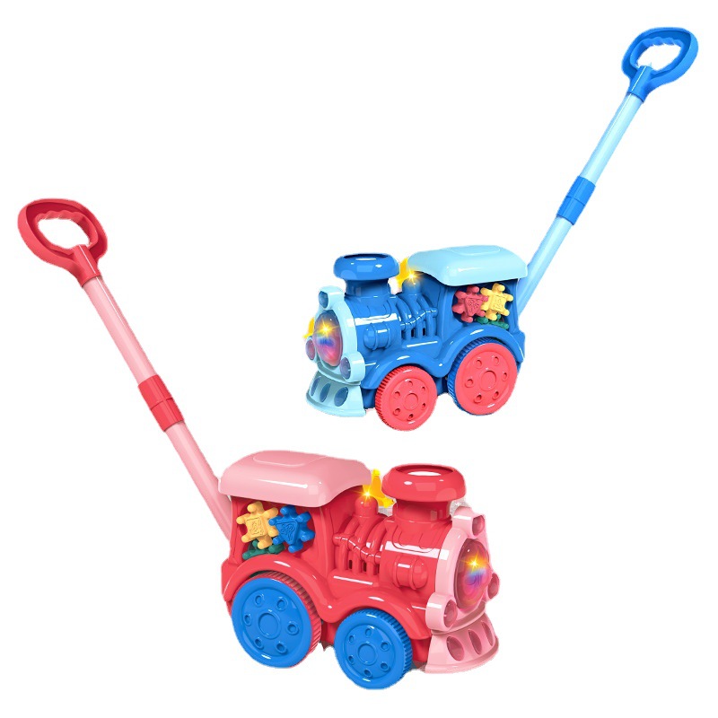 Bubble Machine Stall Wholesale TikTok Same Automatic Train Bubble Machine Music Lighting Trolley Toys