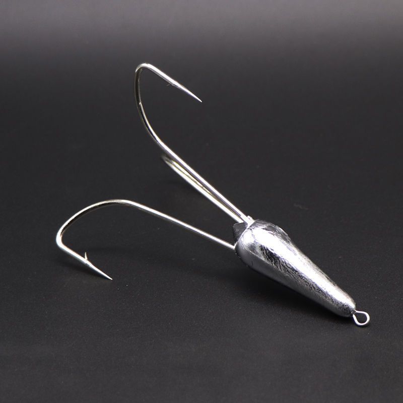 带铅锚钩三爪防挂底锚鱼钩铅坠串钩单钩水滴五爪倒刺锚鲢鳙鱼饵