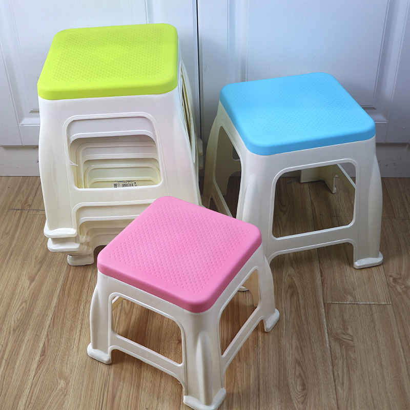 Children's Plastic Stool Thickened Low Stool Bathroom Stool Square Stool Small Bench Shoe Changing Stool Sofa Stool Footstool Plastic 0337