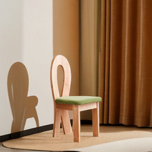 人鱼椅法式复古餐椅轻奢北欧侘寂风餐椅简约中古实木化妆椅