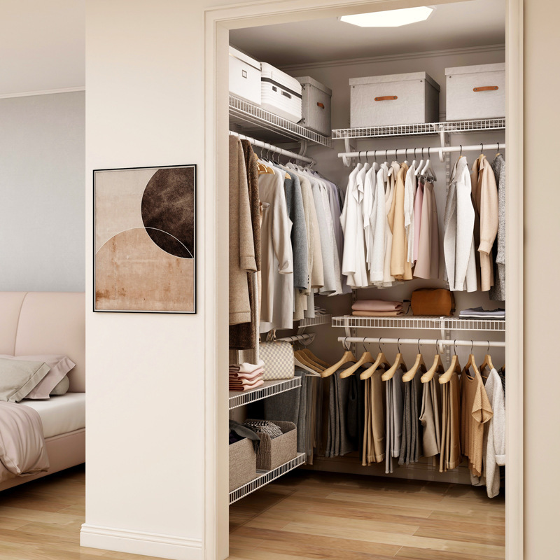 铂耐开放式衣柜金属衣帽间diy墙上锭制小户型步入式衣帽间储批发