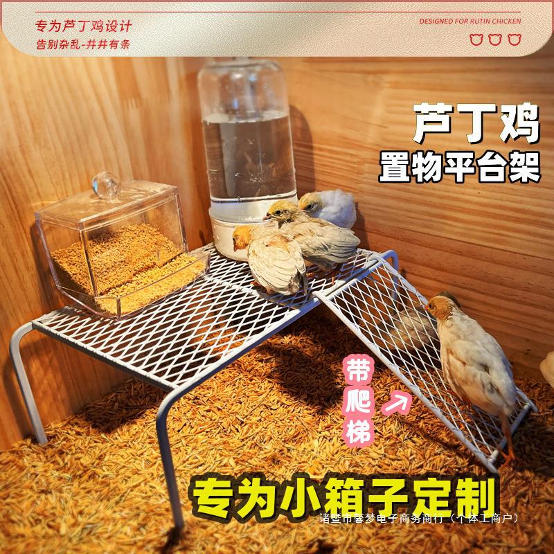 芦丁鸡造景平台放多功能喂食器食盒水壶架子宠物饲养用品置物架