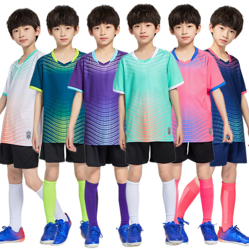 新款足球服套装男训练服装光板印号儿童球衣运动小学生比赛队服夏