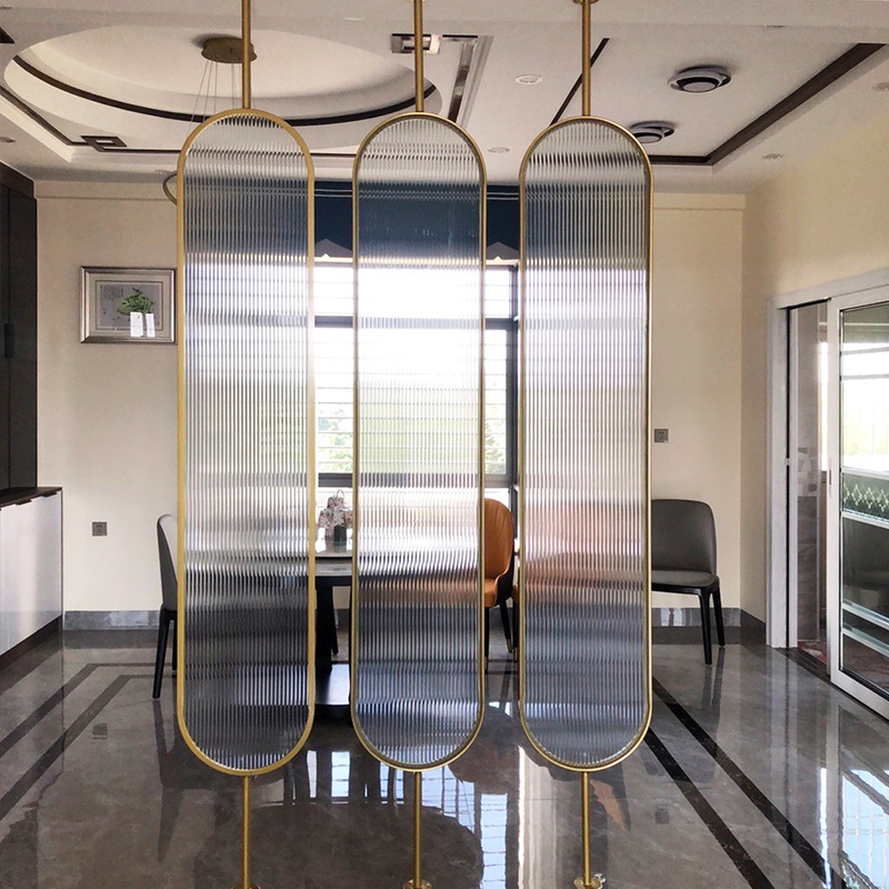 玻璃屏风隔断客厅现代简约装饰北欧轻奢玄关酒店办公室旋转遮挡墙