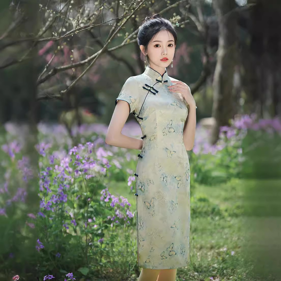 2024年春夏新款改良旗袍国风日常修身新中式旗袍厂家一件代发女装
