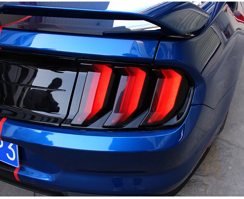 适用18-20款福特野马mustang改装熏黑尾灯罩黑武士尾灯贴后装饰壳