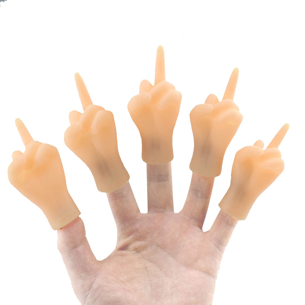 新奇一指禅指偶鄙视手指造型左右小手挑衅指套造型模型跨境货源