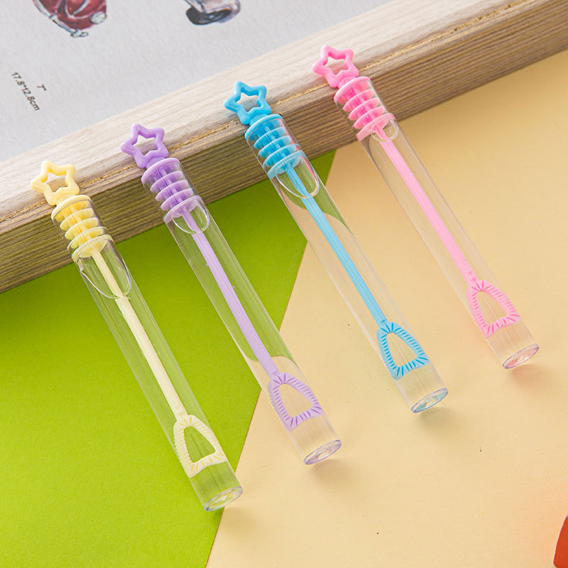 跨境迷你试管泡泡棒批发10cm小号吹不破七彩泡泡玩具48支彩盒