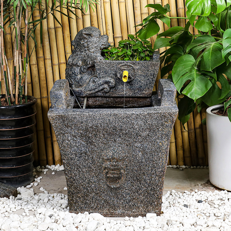 中式院内鱼池造景室外水缸上流水摆件循环落地喷泉庭院花园装饰品