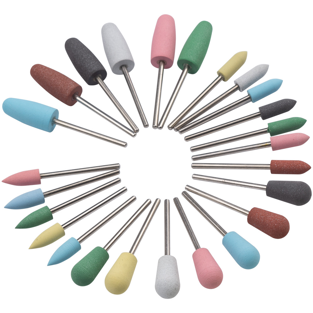 跨境美甲硅胶打磨头电动打磨机橡胶磨头卸甲抛光卸甲打磨