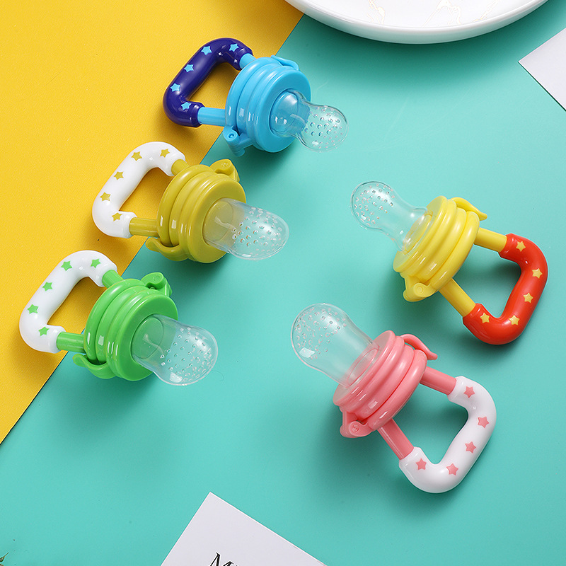 Factory Direct Supply Baby Fruit Food Supplement Bite Music Silicone Mesh Bag Baby Fruit and Vegetable Music Feeding Tableware