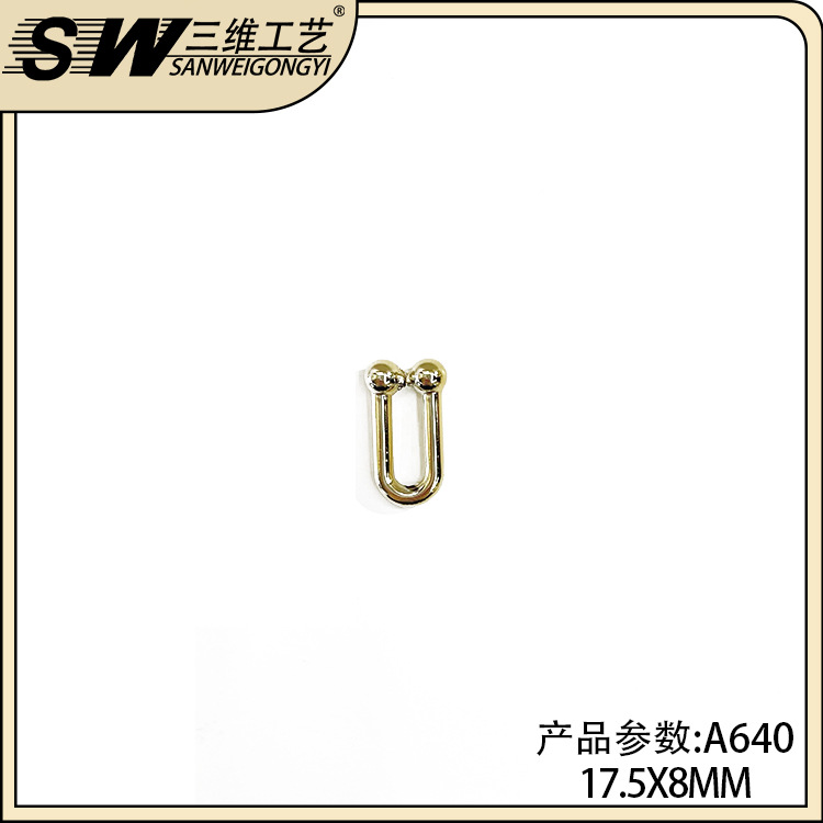 Open Chain Acrylic Chain U-Shaped Connecting Shackle Bamboo Joint Chain Buckle Earrings Ring Buckle Uvkc Electroplating Wholesale