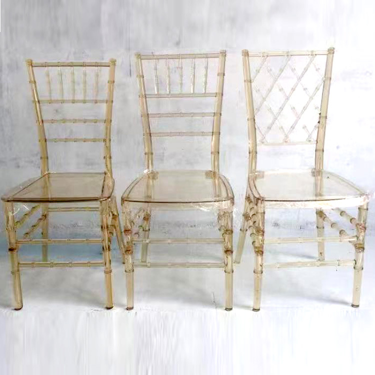 Factory Wholesale Wedding Chair Acrylic Transparent Crystal Chair Resin Bamboo Chair Plastic Integrated Outdoor Wedding Chair