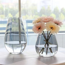 北欧玻璃花瓶透明创意客厅插花玫瑰百合花向日葵家用干花装饰摆件