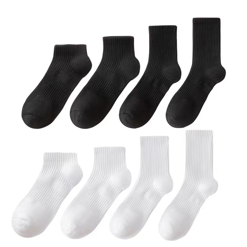 Fall Winter Men Socks Cotton Sock Men's Black White Gray Tube Socks Thick Warm High Elastic Band Sports Stockings Wholesale