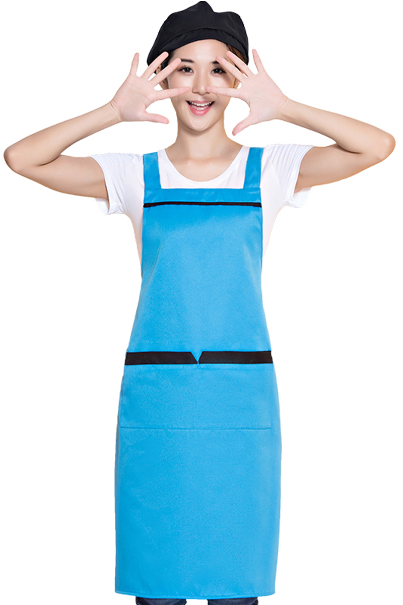 58n时尚韩版保洁家政服务厨房家用围裙工作服防油污围腰订 制logo