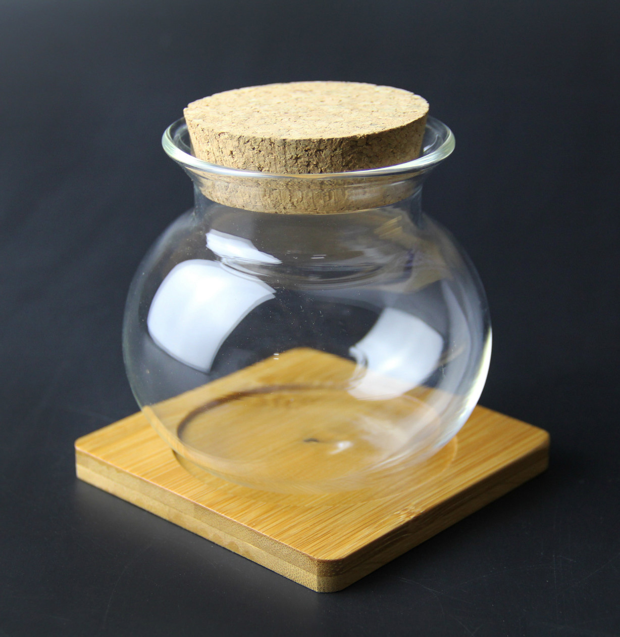 微景观创意瓶 玻璃瓶 制作容器 苔藓diy玻璃瓶 带灯木塞圆底瓶