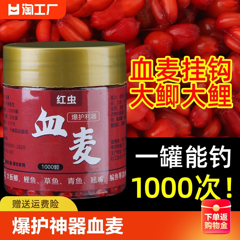 钓鱼小麦粒血麦饵料香野钓鲫鱼鲤鱼四季通杀红虫颗粒钓饵溪流爆护