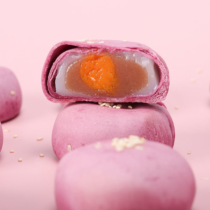 千丝芋泥酥流心蛋黄酥香芋酥饼干早餐面包雪媚娘糕点心小吃零食品