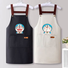韩版时尚防水防油背带围裙家用厨房做饭女罩衣工作服防污定印新款