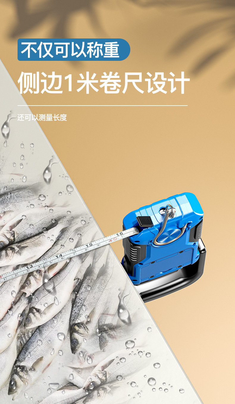 meilen美乐手提秤升级行李钓鱼海鲜秤食物秤防水手提秤50kg/公斤