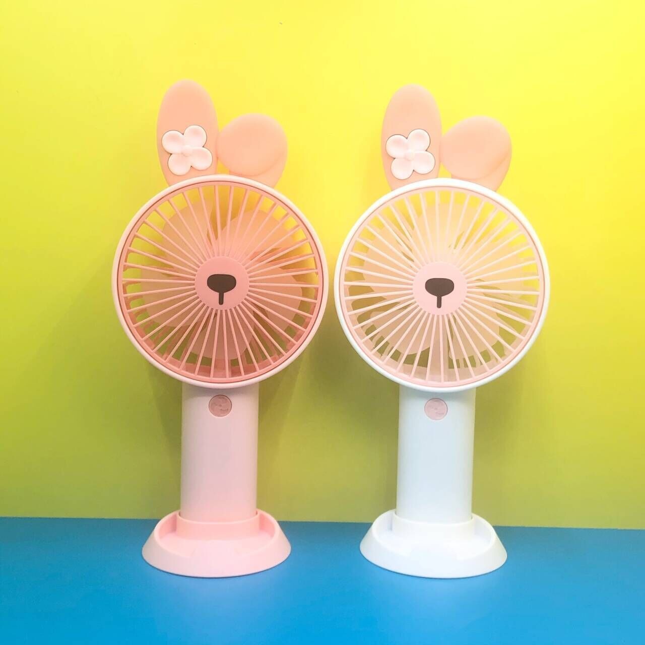 Cartoon Phone Holder Electric Fan USB Handheld Mini-Portable Student Rechargeable Summer Little Fan