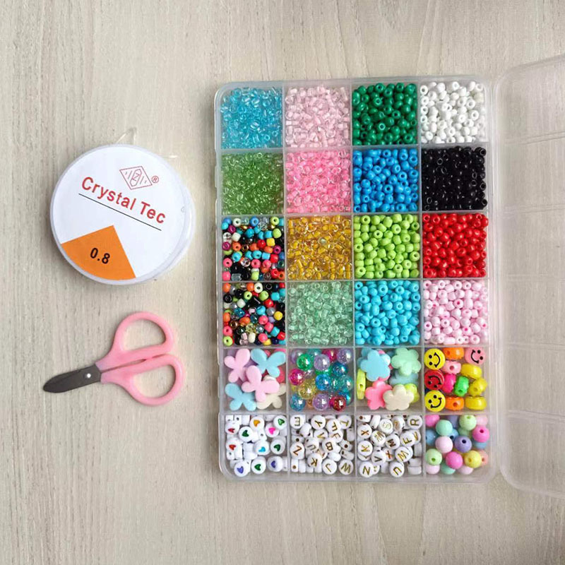 Amazon Hot Sale 24 Colors Color Bead Micro Glass Bead DIY Necklace Bracelet Accessories Glass Beads Ornament Wholesale