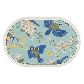 跨境花卉椭圆形地垫浴室吸水地垫卫生间复古花卉防滑吸水脚垫地毯