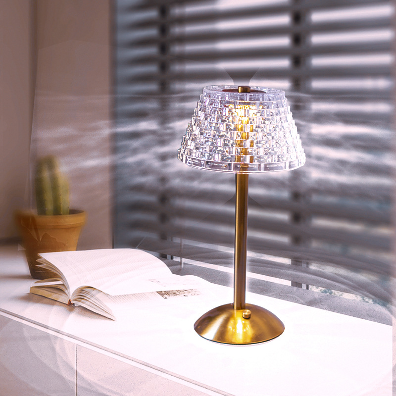 Retro European-Style Crystal Night Light Ins Bedside Creative Rose Small Night Lamp Usb Rechargeable Storage Eye Protection Table Lamp Wholesale