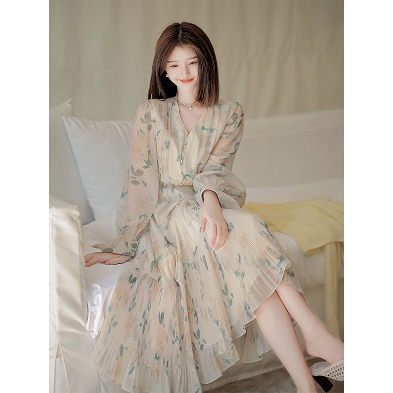 Women's Clothing Early Spring Clothes 2023 New Set of Gentle Simple Anti-Aging Floral Dress Two-Piece Suit