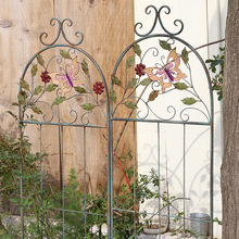 单片复古铁艺爬架栅栏铁质绿萝藤蔓爬藤植物攀爬架花支架庭院围栏