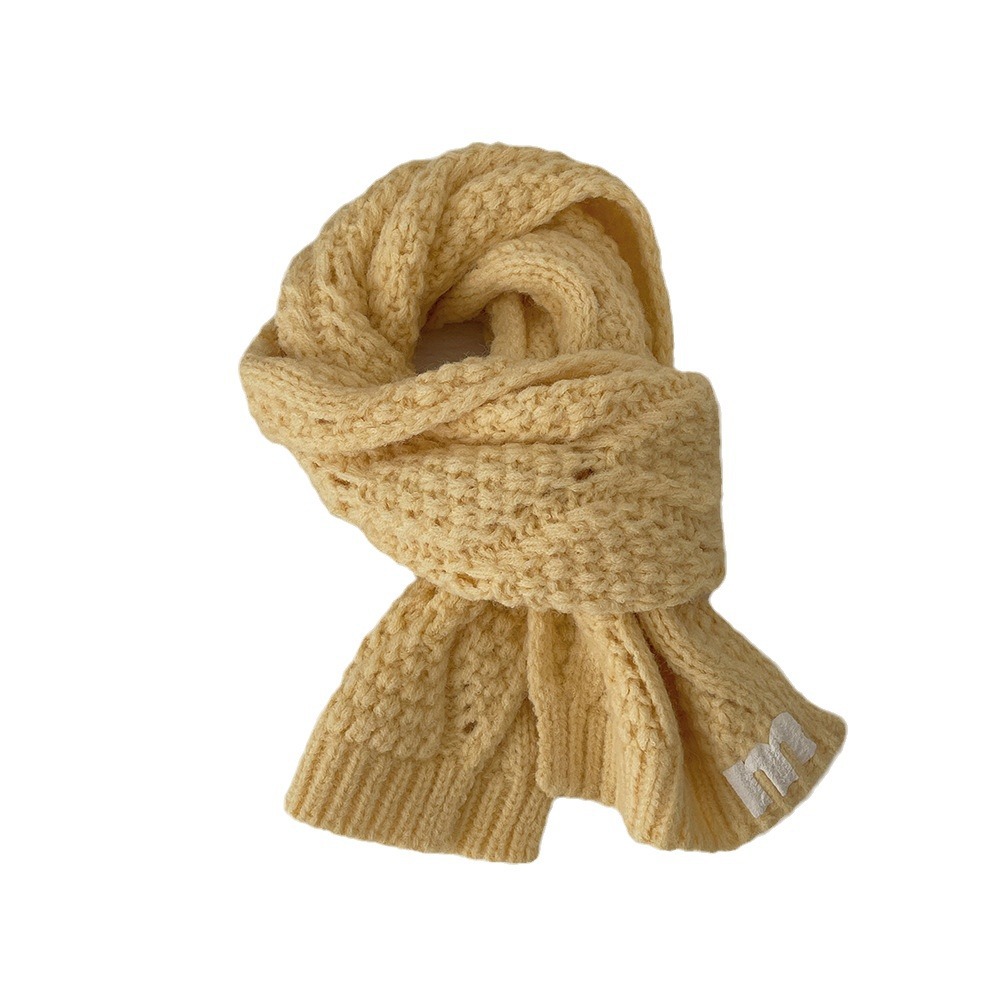 Children's Scarf Autumn and Winter Baby Wool Knitted Scarf Pure Color All-Matching Warm Boy Girl Child Scarf Korean