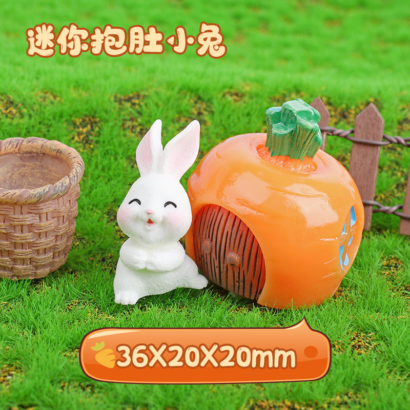 Micro Landscape Mini Little Bunny Decorations Cute Cartoon Simulation Animal Resin DIY Bonsai Landscaping Small Ornaments