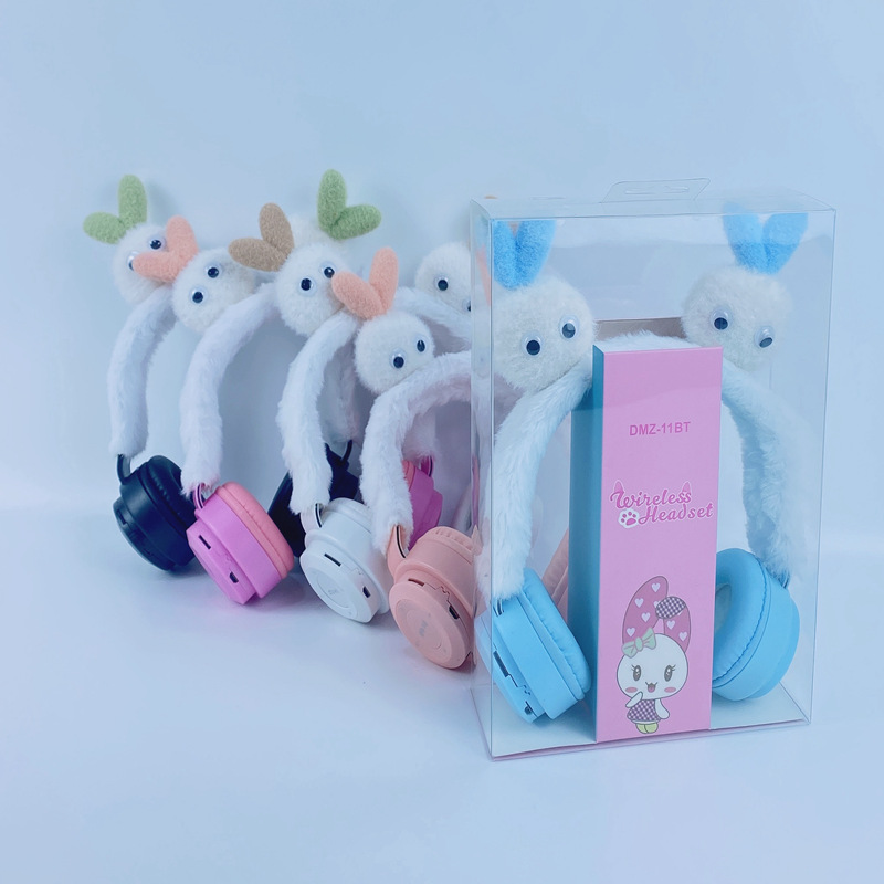 动曼者卡通蓝牙耳机小兔子毛绒发箍可爱发夹头饰仙女新品系列耳机