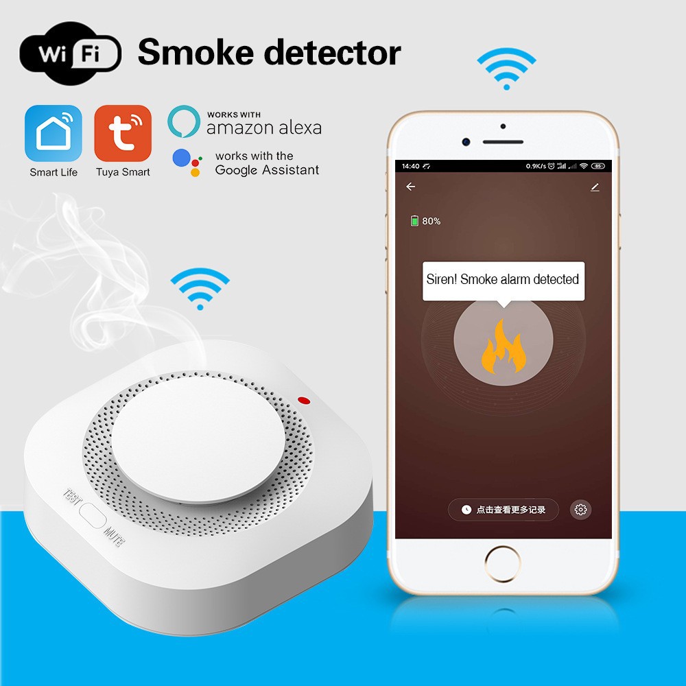 Tuya WIFI Smoke Detector Fire Alarm Sound Smoke Sensor