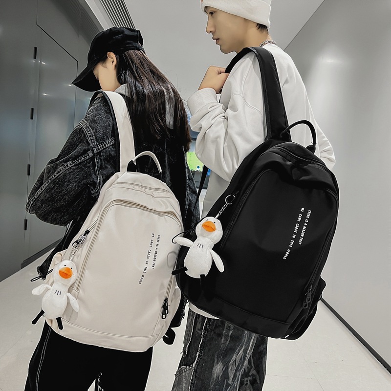 Schoolbag for Women 2023 New Korean Style Fashionable All-Matching School Bag Travel Large Capacity Leisure Couple Backpack Foreign Trade