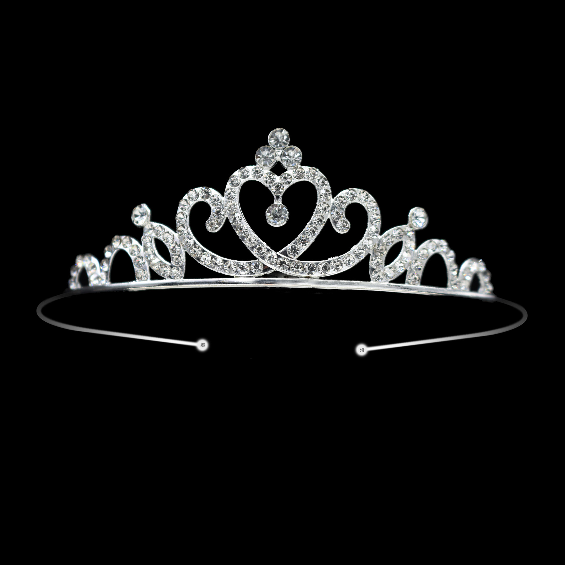 公主皇冠头饰欧美水钻发冠女孩生日派对儿童发箍亚马逊跨境热销款