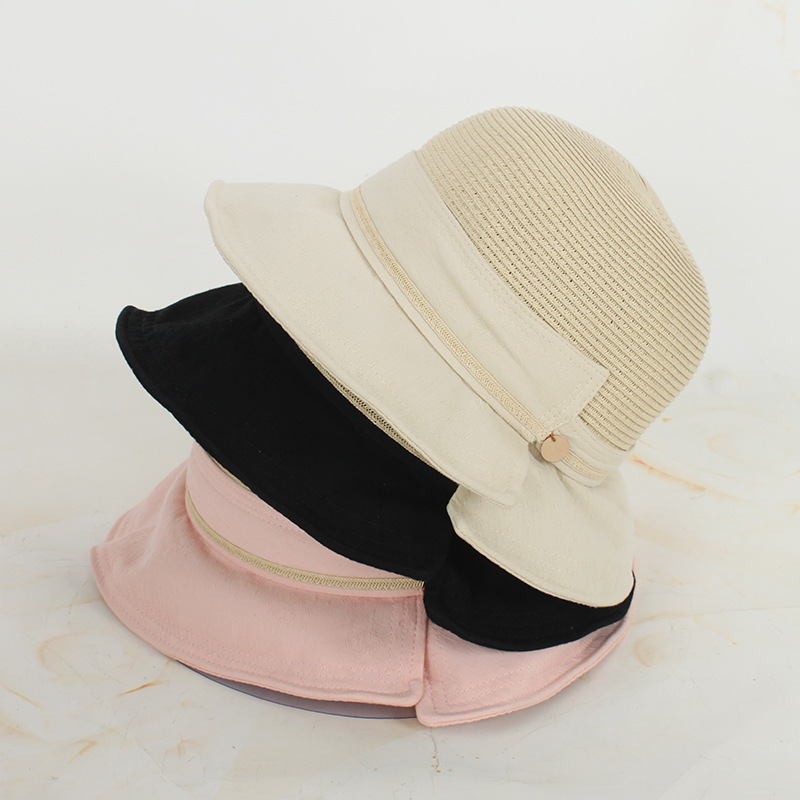 5万顶2019夏季帽子女夏天遮阳帽韩版沙滩防晒宽檐巴拿马帽白色草帽