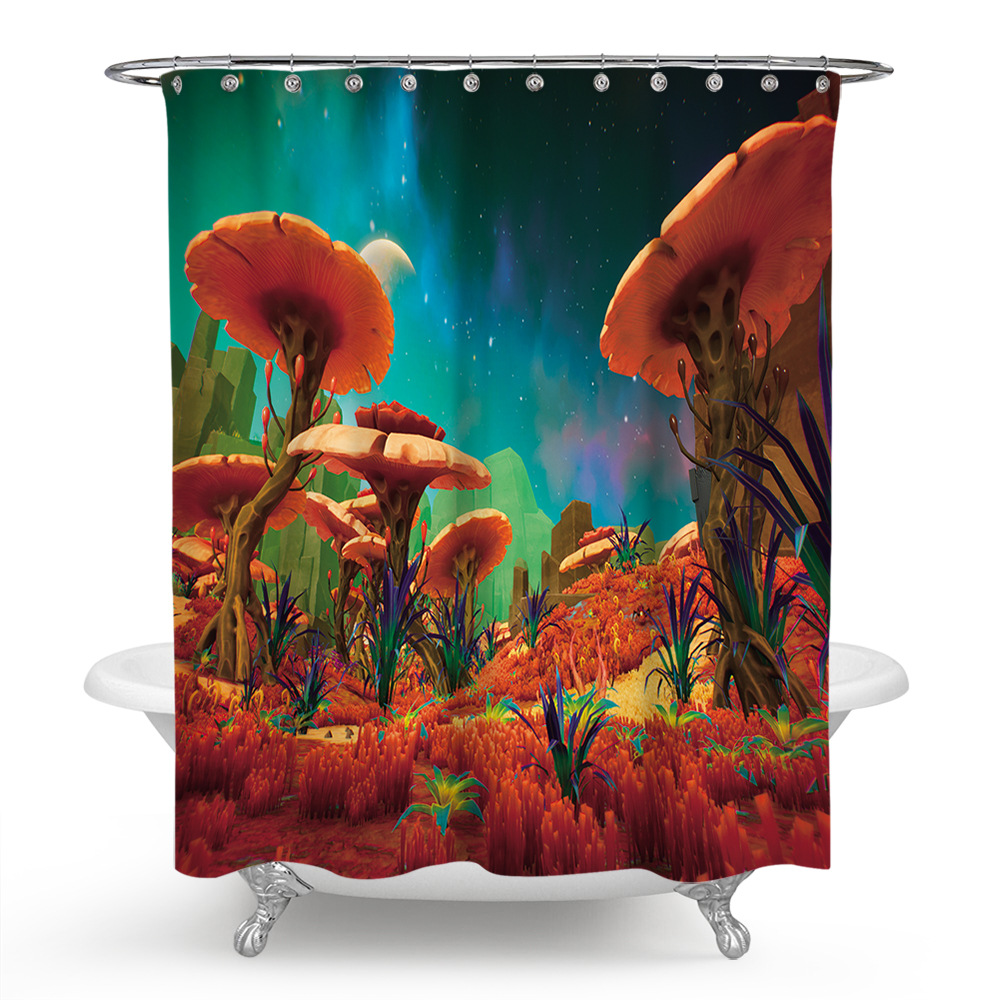 Manufacturer Mushroom Series Modern Simple Original Shower Curtain Craft Personalized Shower Curtain Water-Repellent Cloth